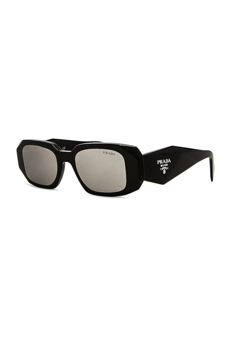 rectangle in black & mirror silver prada